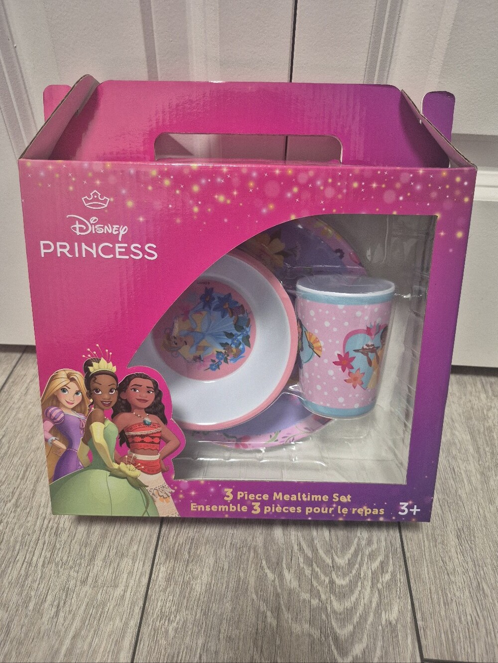 Disney Princess 3 Piece Mealtime Set By Danawares. New In Box. BPA FREE